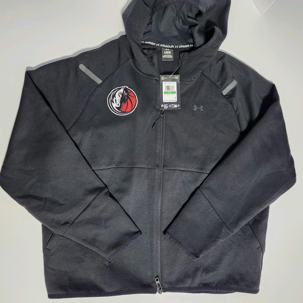 Under Armour Women Lg UA Full Zip Unstoppable Hoodie Dallas Mavericks NBA Black